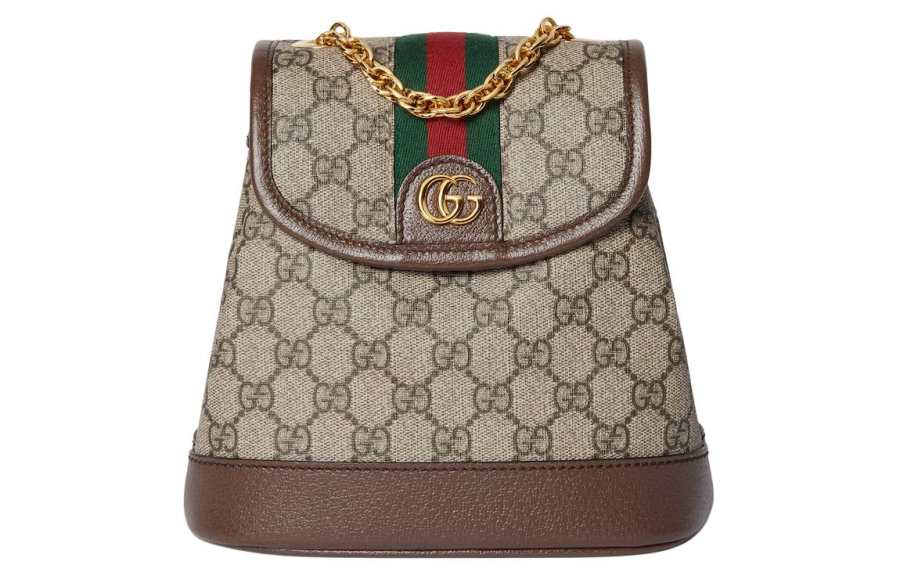 GUCCI Ophidia GG Supreme Canvas Backpack Mini Women's Ebony & Beige