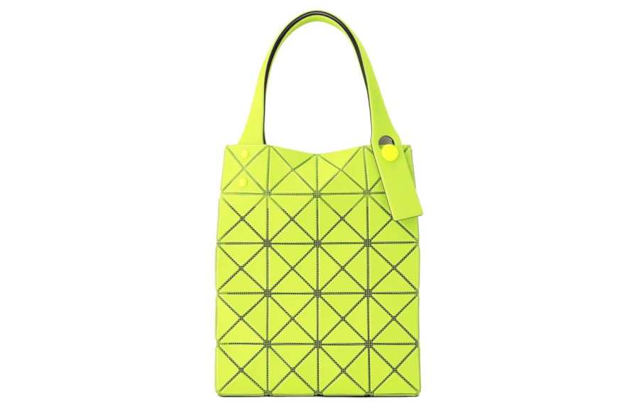 ISSEY MIYAKE Polyvinyl Chloride Resin Tote Bag, Shopping Bag, Handbag Mini Women's Yellow Green