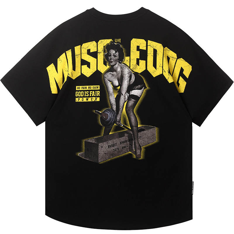 Muscle Dog Casual T Shirt Workout Clothing Men's