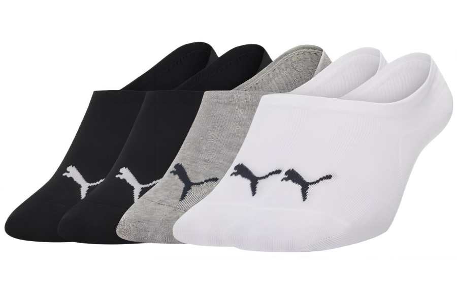 PUMA PUMA No Show Socks Unisex 5 Pack Black+White+Gray