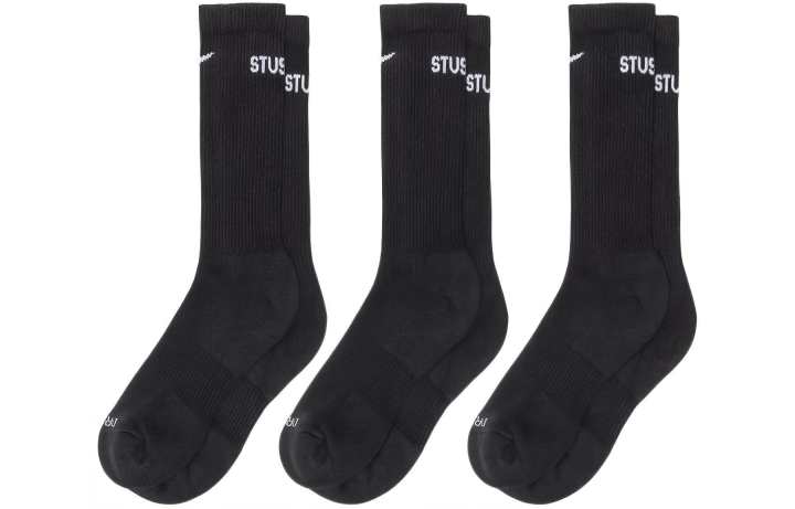 Nike Nike x Stussy Crew Socks Unisex 3 Pack Black