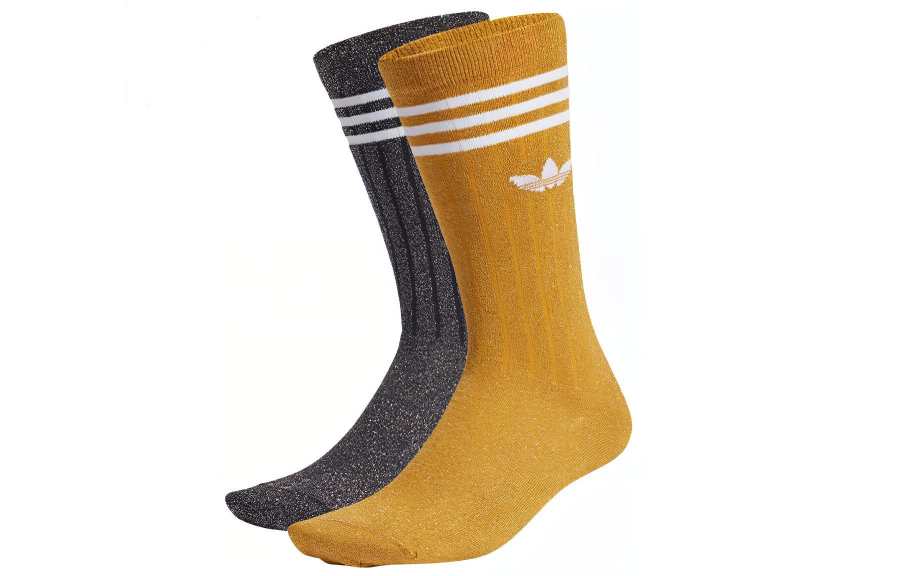 Adidas Originals Crew Socks Unisex 2 Pack Gray/Yellow