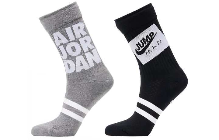 Jordan Jordan Crew Socks All Unisex 2 Pack Black/Gray Couple's