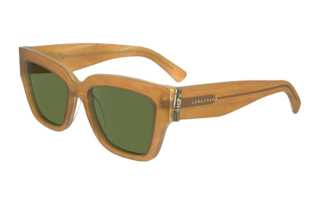 LONGCHAMP Metal Irregular Shape Sunglasses Women's Brown