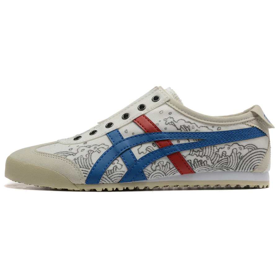 Onitsuka Tiger Casual Shoes Unisex Low Top White Blue Red