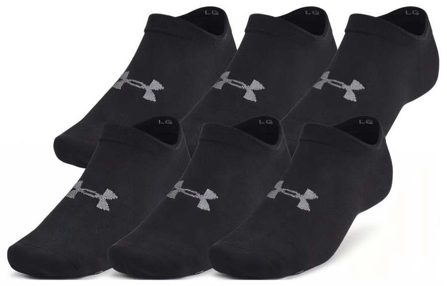 Under Armour Under Armour Essential No Show Socks Unisex 6 Pack Black