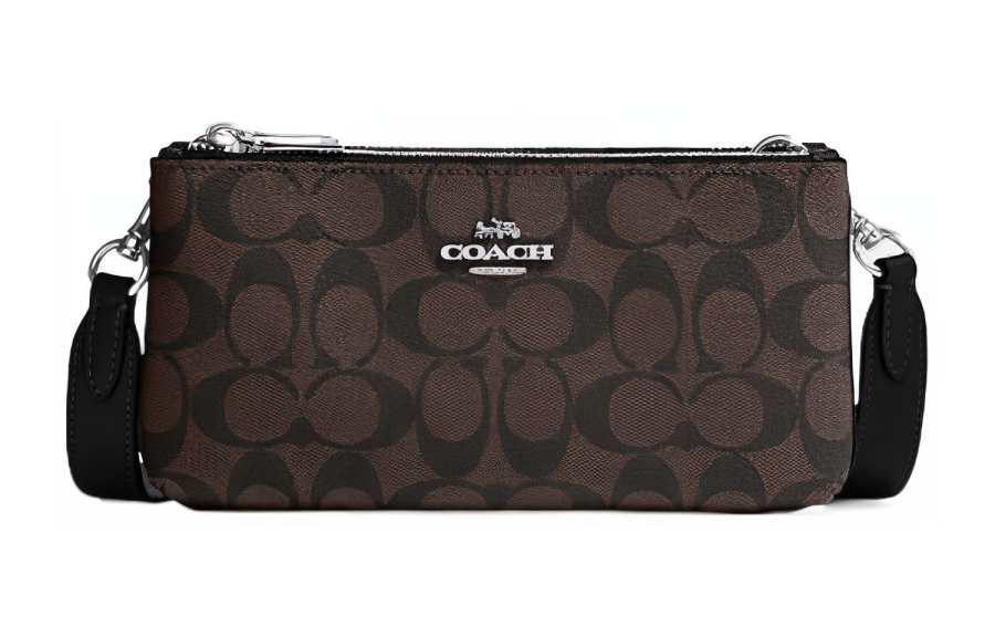 COACH Artificial Leather Crossbody Bags Small Women's Black Brown
