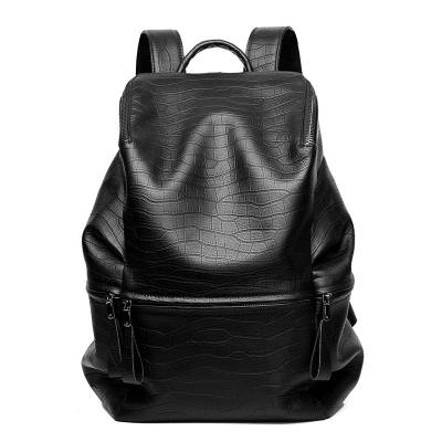 Ceion Keust Top Grain Cow Leather Backpack Men's Black