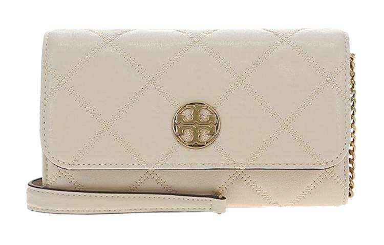 TORY BURCH Flap Closure Sheepskin Shoulder Bag, Crossbody Bag Regular Women's Ecru