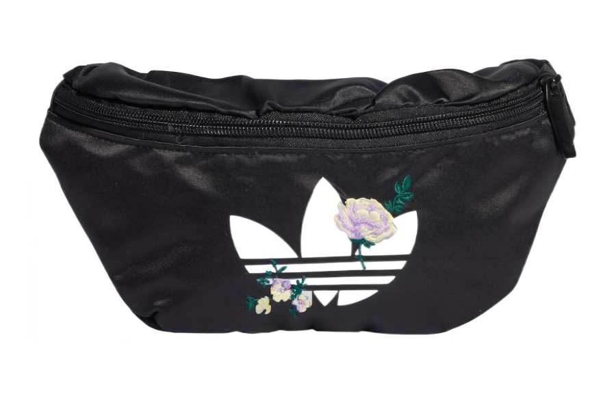 Adidas Originals Recycled Material Satin Panel Crossbody One Shoulder Fanny Pack Regular Women's Black