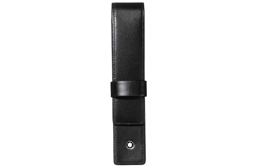 MONTBLANC Cow Leather Pen Case Clutch Unisex Black