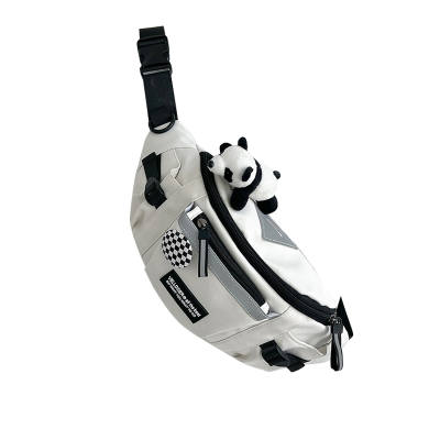BOBIXIONG Minimalist Fashion Composite Fabric Crossbody Bags Unisex Black/White/Gray