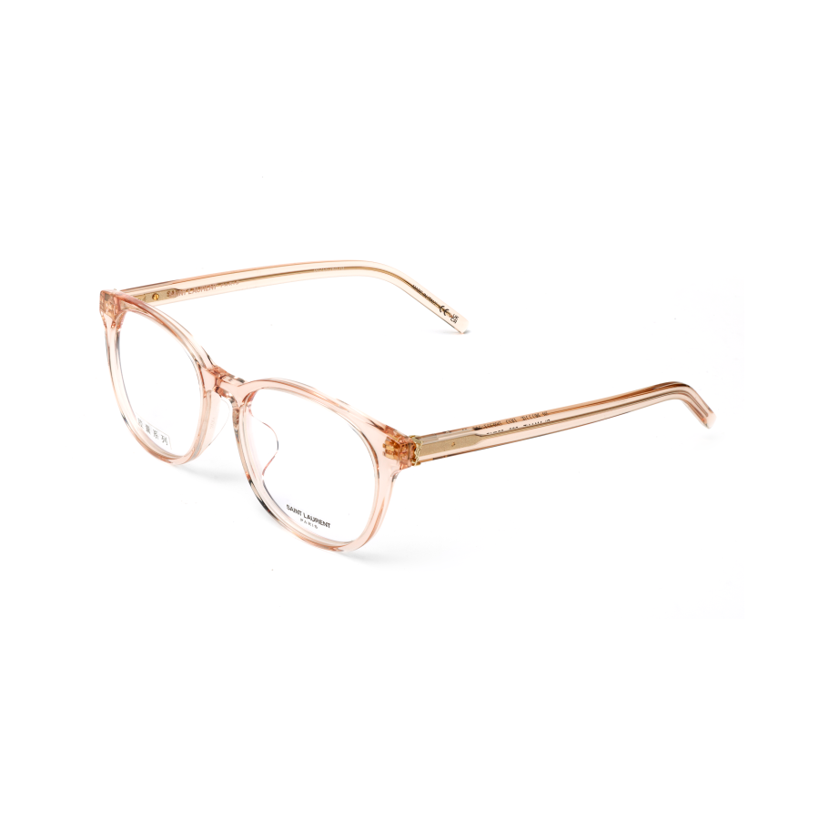 SAINT LAURENT Square Eyeglass Frames Women's Champagne Transparent Pink/Transparent