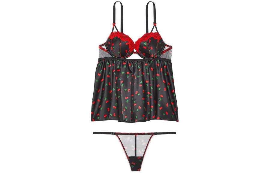 Victoria's Secret Pajama Set Women's Black