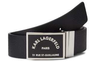 KARL LAGERFELD / Karl Lagerfeld Jeans Two Tone Design, Smooth Buckle Belts Men's Black