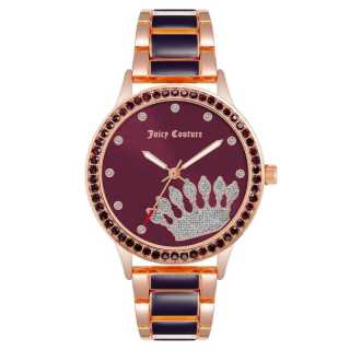 Juicy Couture JUZI Wrist Watches Quartz Movement Metal Strap 38mm Purple Watch Dial Women's Watch Casual