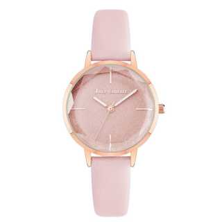 Juicy Couture JUZI Wrist Watches Quartz Movement Artificial Leather Strap 34mm Rose Gold Watch Dial Women's Watch Casual