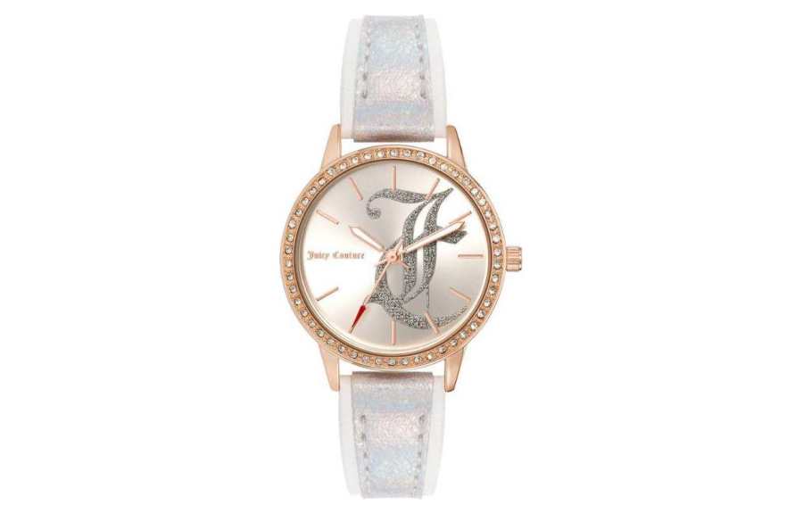 Juicy Couture JUZI Wrist Watches Quartz Movement Artificial Leather Strap Silver Dial Women's Watch JUCO 1036191