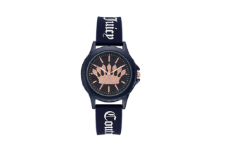 Juicy Couture JUZI Wrist Watches Quartz Movement Silicone Strap 38mm Blue Dial Women's Watch Casual