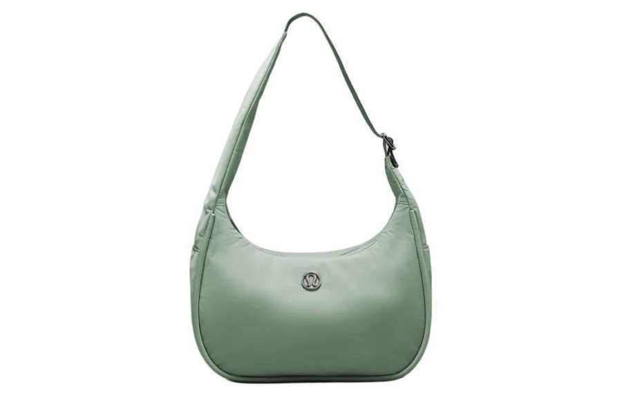 Lululemon Nylon Handbag, Shoulder Bag Mini Women's Gray Eucalyptus