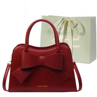 JIANGLIDA Pu Wedding Bag, Handbag, Shoulder Bag, Crossbody Bag Regular Women's Black/Burgundy