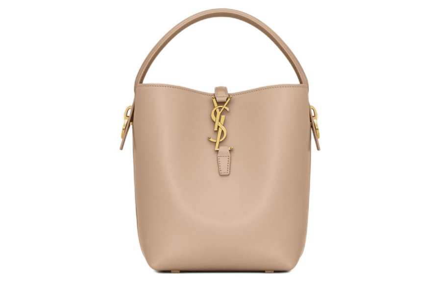 SAINT LAURENT Le 37 Leather One Shoulder Handbag Small Women's Dark Beige