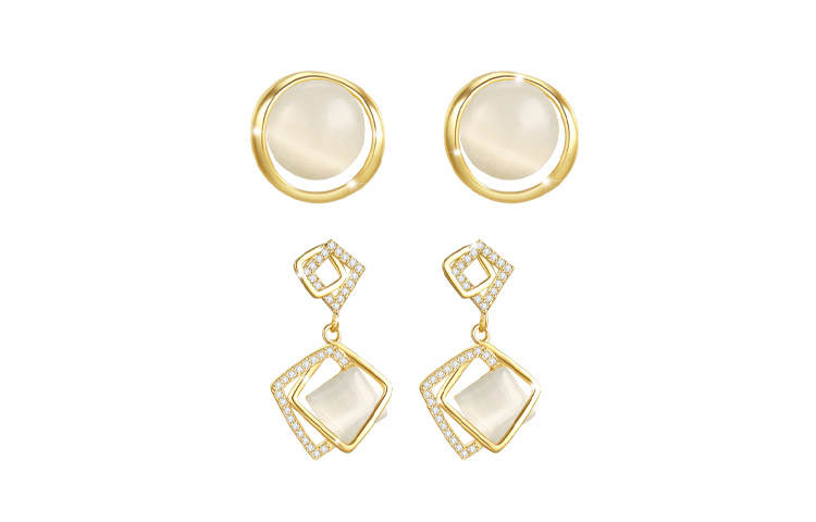QIMEILA Copper Alloy Hoop Earrings 2 Piece Set Women's
