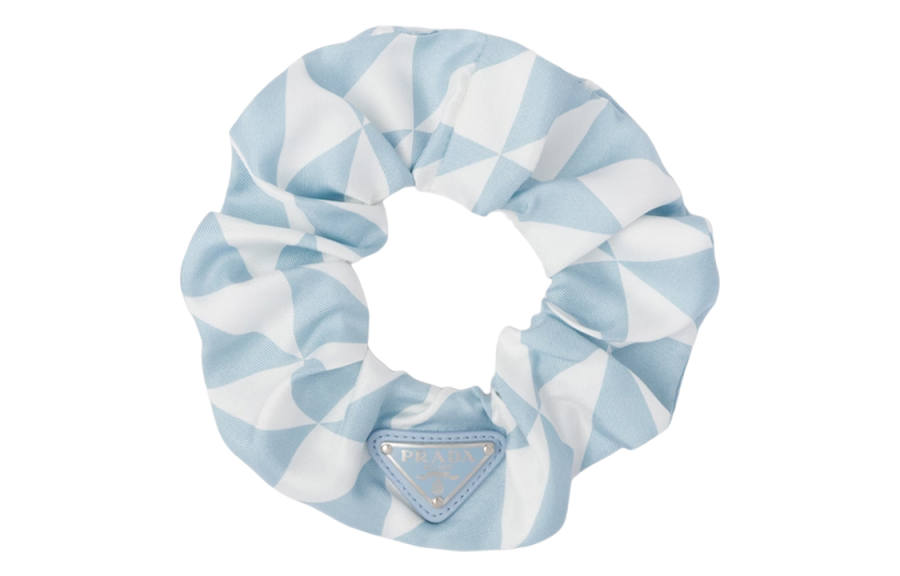 PRADA 【Previous Season】triangle-logo twill scrunchie