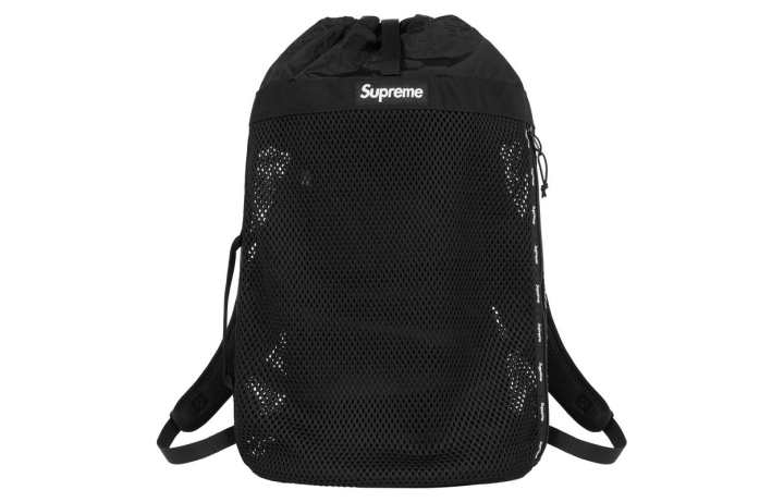 Supreme Supreme Mesh Cotton Backpack Unisex Black