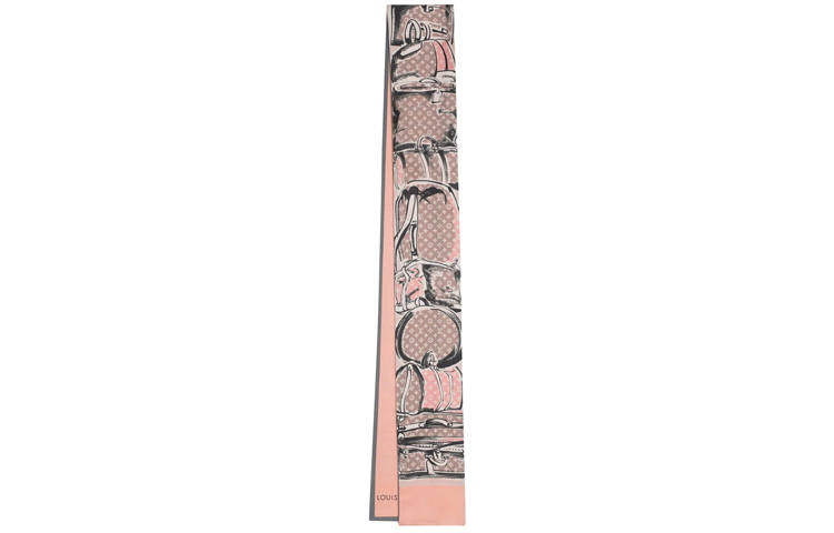 LOUIS VUITTON Trunks Silk Hair Bands Unisex Cherry Blossom Pink