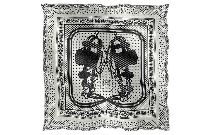 HERMES HERMES Silk Scarves Unisex Black