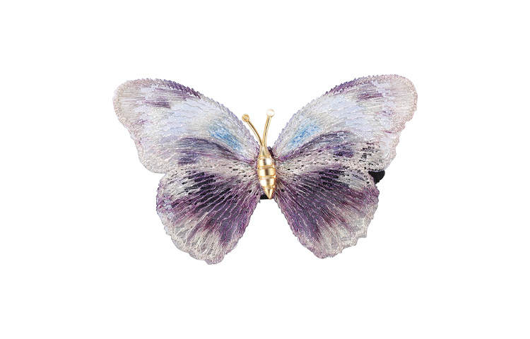 QIMEILA Fabric Hair Clips Women's Purple