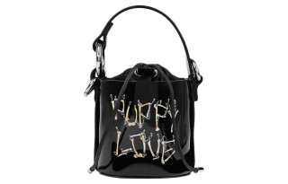 Vivienne Westwood Vivienne Westwood DAISY Patent Leather With Leather Bucket Bag, One Shoulder Handbag Mini Women's