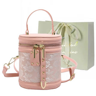 JIANGLIDA Pu Bucket Bag, Shoulder Bag, Crossbody Bag, Handbag Regular Women's White/Black/Pink