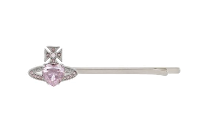 Vivienne Westwood Brass Hair Clips Unisex Pink/Silver