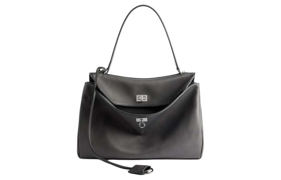 Balenciaga Smooth Calfskin One Shoulder Handbag Medium Women's Gray