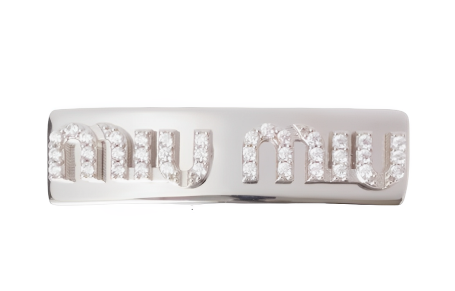 MIU MIU Faux Crystal, Metal Hair Clips Women's Silver