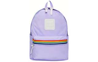 CILOCALA Nylon Fabric Backpack, Backpack Regular Unisex Macaron Color Lavender Light Purple