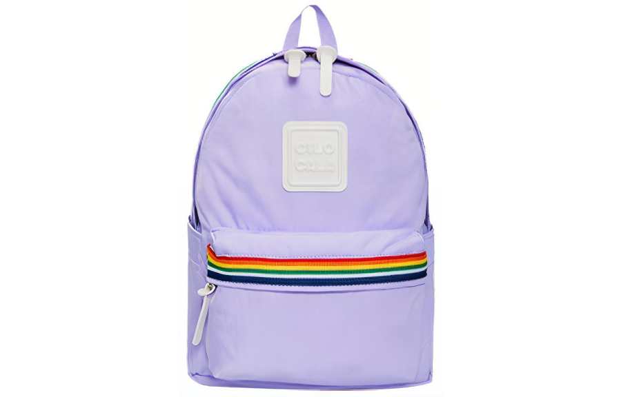 CILOCALA CILOCALA Nylon Fabric Backpack, Backpack Regular Unisex Macaron Color Lavender Light Purple