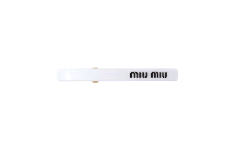 MIU MIU Resin Glass Hair Clips Women's White