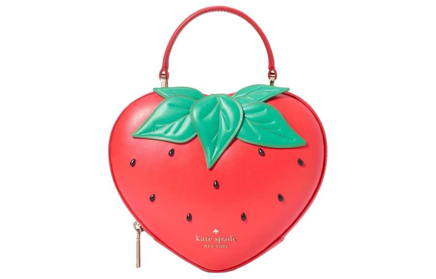 Kate Spade Smooth Leather Shoulder Bag, Crossbody Bag Women's Red Multicolor