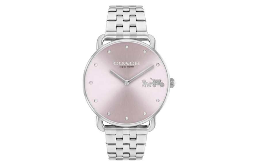 COACH Wrist Watches Quartz Movement Stainless Steel Strap Pink Watch Dial Unisex
