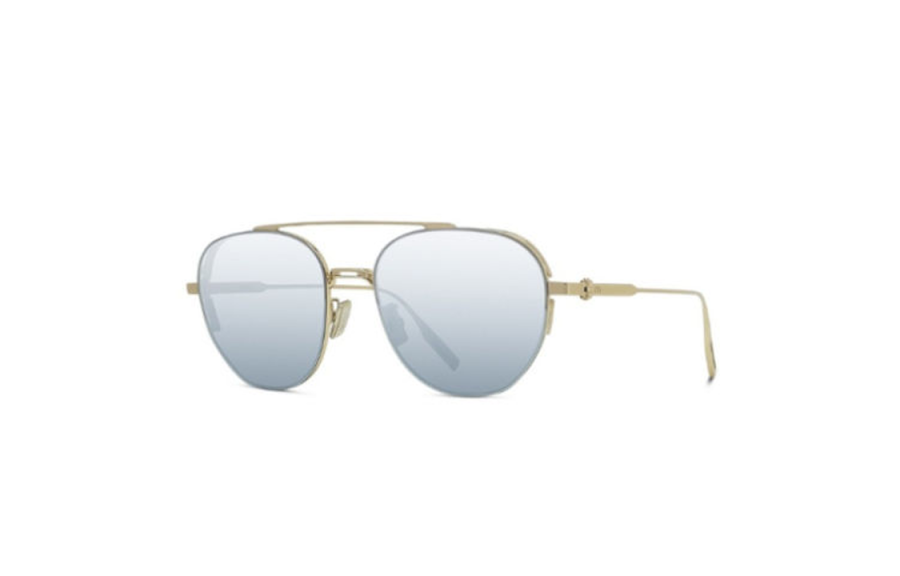 DIOR DIOR Irregular Shape Sunglasses Unisex Gold