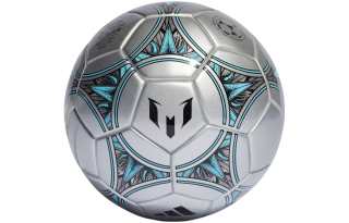 Adidas Mini Soccer Ball TPU Unisex Metallic Silver No. 1 Black Blessing Blue