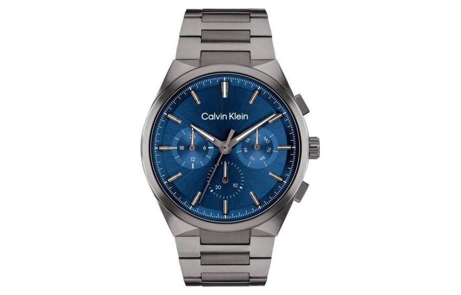 Calvin Klein CK/Calvin Klein Wrist Watches Quartz Movement Steel Strap 44mm Blue Dial Men's Watches 30m Water Resistant