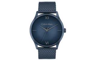 Calvin Klein CK/Calvin Klein Wrist Watches Quartz Movement Steel Strap 43mm Blue Dial Men's Watches 30m Water Resistant