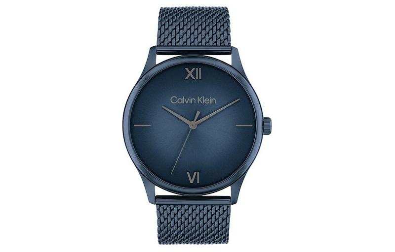 Calvin Klein CK/Calvin Klein Wrist Watches Quartz Movement Steel Strap 43mm Blue Dial Men's Watches 30m Water Resistant