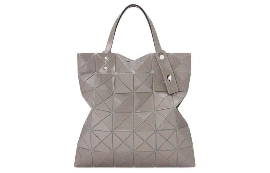 ISSEY MIYAKE Lucent Gloss Polyvinyl Chloride With Polyester One Shoulder Handbag Women's Light Gray