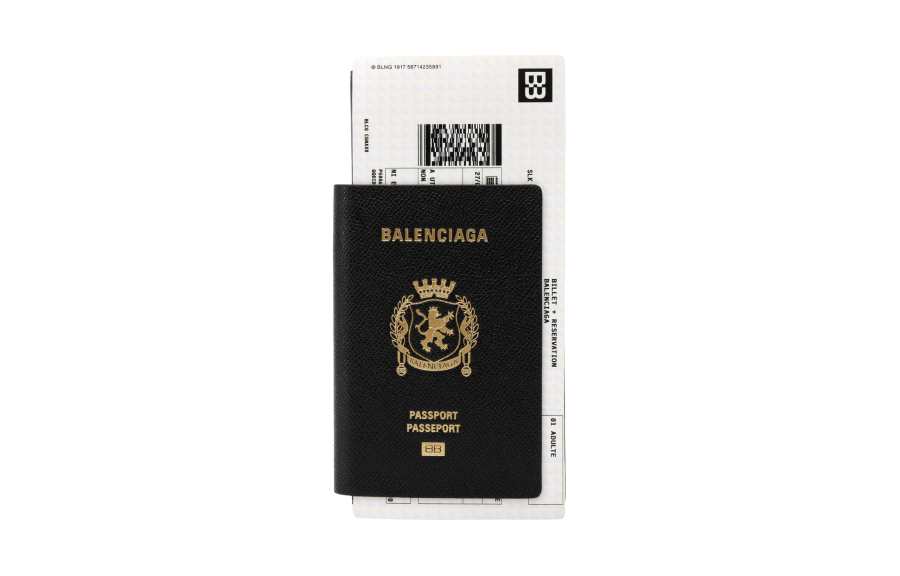 Balenciaga Cow Leather With Artificial Leather Wallet Women's Black