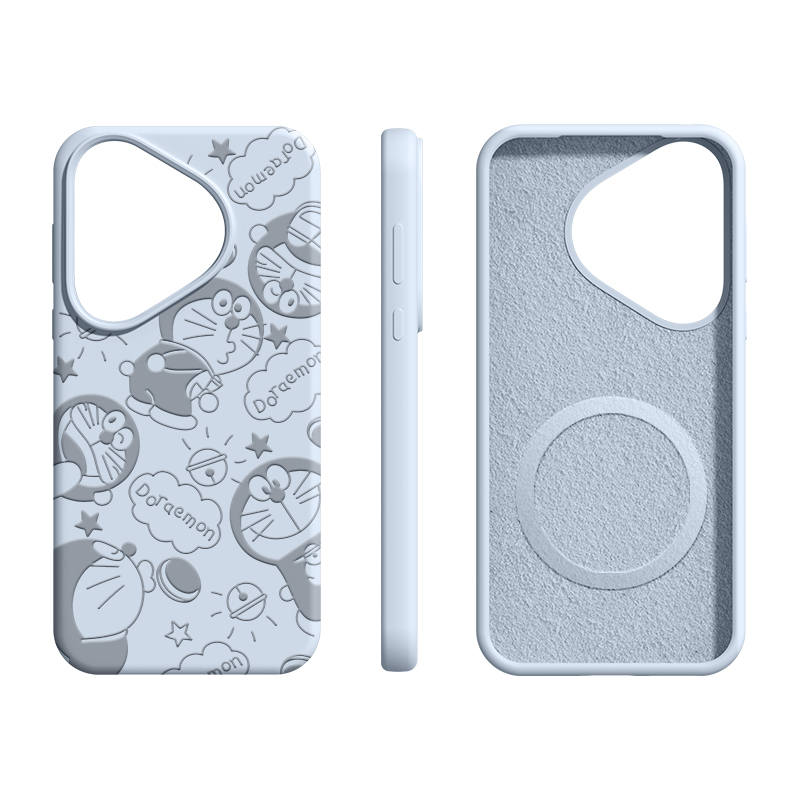 Doraemon DoraemonA Silicone Material High End Liquid Flock Magsafe Magnetic Back Attachment Phone Cases